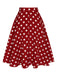 2PCS 1950s Solid Blouse & Polka Dot Skirt