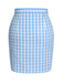 Blue 1960s Plaid BowKnot Skirts