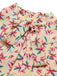1960s Tie Neck Floral Ruffles Top
