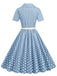 1950s Polka Dots Lapel Belted Dress