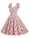 1950s Ditsy Floral Tie Swing Dress