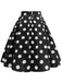 Retro 1950s Polka Dots Solid Zipper Skirt