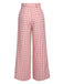 [Pre-Sale] Pink 1960s Plaid Wide-Leg Pants