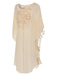 Beige 1950s Batwing Sleeves Tassel Cover-Up