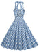 1950s Polka Dot Halter Neck Belt Dress