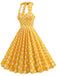 1950s Polka Dot Halter Neck Belt Dress