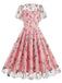 1950s Flower Embroidered Mesh Swing Dress