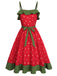 [Pre-Sale] Red 1950s Strawberry Ruffle Belt Dress