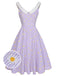 [Pre-Sale] Purple 1950s Plaid Daisy V-Neck Dress