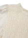 1930s Round Neck Puff Sleeve Wrinkle Dress