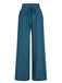 1940s Solid Elastic Waist Loose Pants