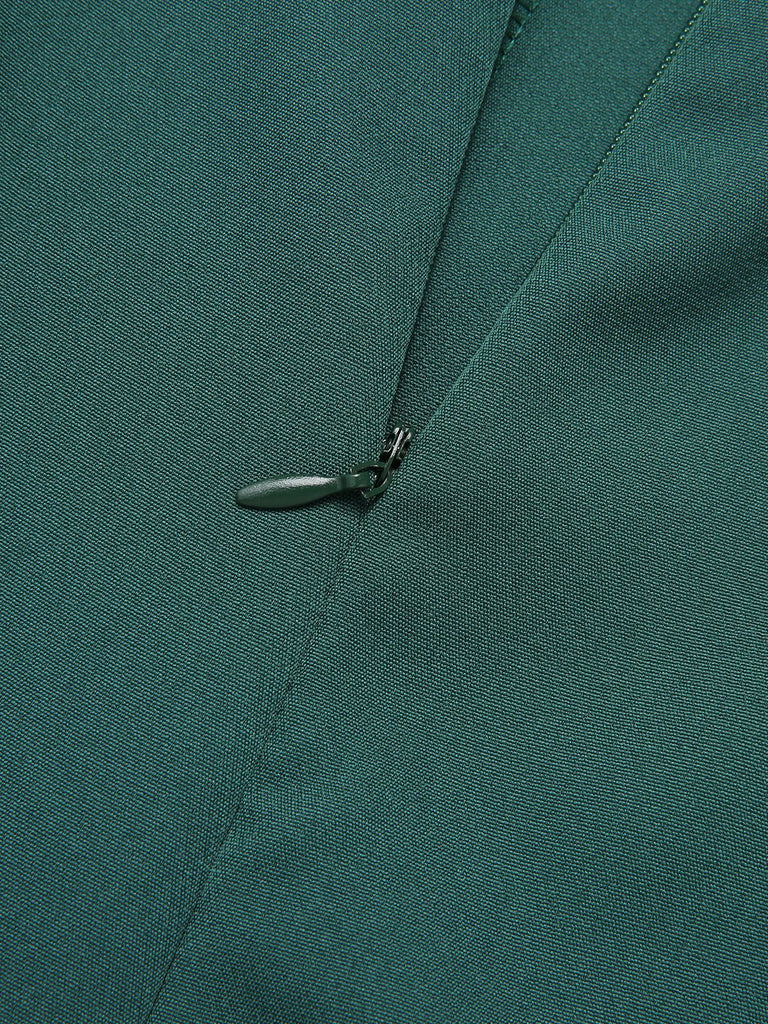 1930s Solid Button Halter Lapel Jumpsuit