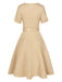 [Pre-Sale] Khaki 1950s Color Contrast Belted Dress