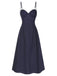 [Pre-Sale] Dark Blue 1930s Polka Dots Spaghetti Straps Dress
