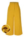 [Pre-Sale] Yellow 1940s Solid Cropped Pants