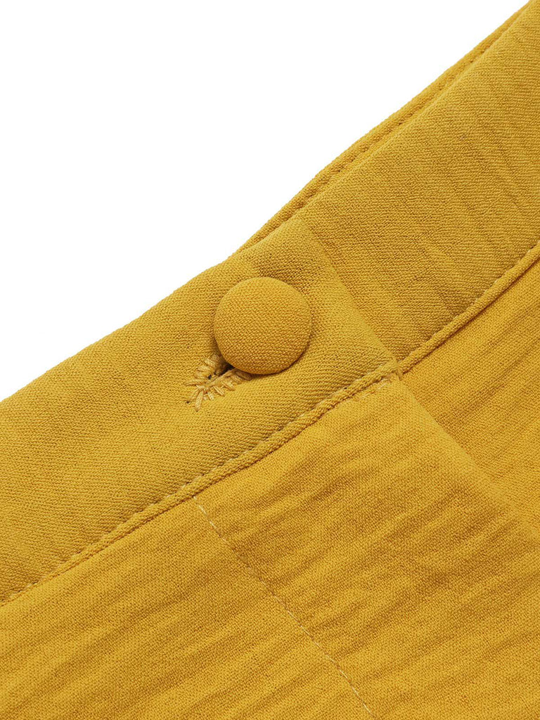 [Pre-Sale] Yellow 1940s Solid Cropped Pants