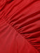 Red 1930s Solid One Shoulder Slit Dress