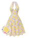 [Pre-Sale] Cream Yellow 1950s Lemon V-Neck Dress