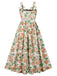 Multicolor 1950s Lace-Up Floral Dress