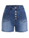 Blue 1950s Denim Pocketed Shorts