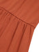 Orange 1950s Solid Button Suspender Jumpsuit