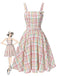 [Pre-Sale] Colorful 1950s Wide Strap Bow Plaid Dress