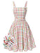 [Pre-Sale] Colorful 1950s Wide Strap Bow Plaid Dress