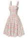 [Pre-Sale] Colorful 1950s Wide Strap Bow Plaid Dress