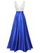 Blue 1920s V-Neck Sequined Formal Dress