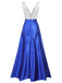 Blue 1920s V-Neck Sequined Formal Dress