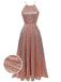 1920s Sequined Backless Halter Dress