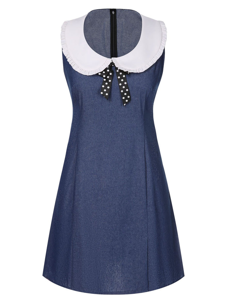 [Pre-Sale] Blue 1960s Peter Pan Collar Denim Dress