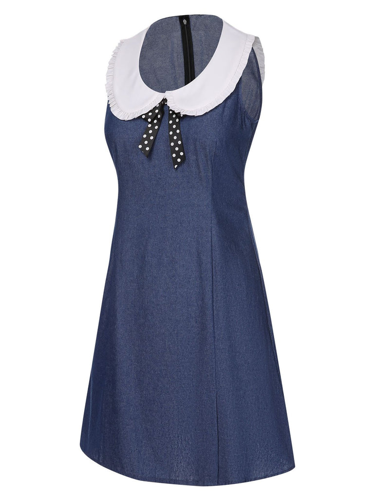 [Pre-Sale] Blue 1960s Peter Pan Collar Denim Dress