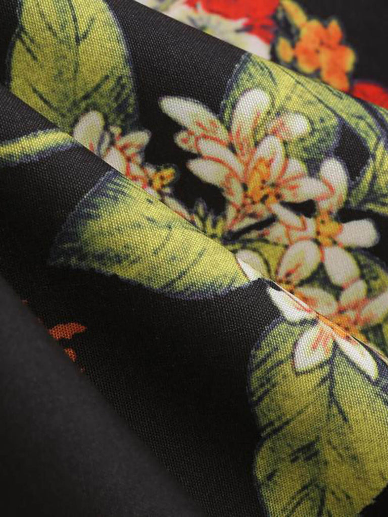 Multicolor 1950s Frida Floral A-Line Skirt