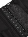Black 1970s Stempunk Ruffled Lace Patchwork Corset