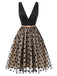 [Pre-Sale] Black 1950s Polka Dot Mesh Belted Dress