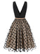 [Pre-Sale] Black 1950s Polka Dot Mesh Belted Dress