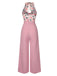 [Pre-Sale] Pink 1930s Floral Halter Jumpsuit