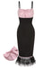 [Pre-Sale] Black 1930s Bow Lace Patchwork Mermaid Dress