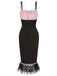 [Pre-Sale] Black 1930s Bow Lace Patchwork Mermaid Dress