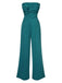 Green 1930s Solid Twist Bandeau Jumpsuit