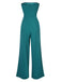 Green 1930s Solid Twist Bandeau Jumpsuit