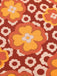 Orange 1960s Cartoon Floral Lapel Romper