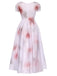 White 1940s Halloween Bloodstains Lace-Up Dress