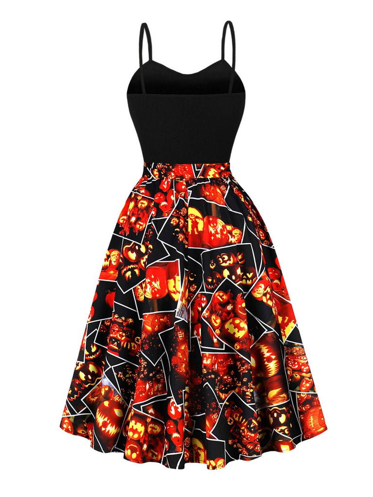 Black 1950s Pumpkin Halloween Swing Dress & Bolero Jacket