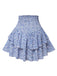 Blue 1950s Ditsy Floral Layered Skirt