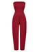 1970s Solid Bandeau Lantern Jumpsuit