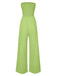 1970s Solid Sleeveless Smocked Bandeau Jumpsuit