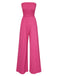 1970s Solid Sleeveless Smocked Bandeau Jumpsuit