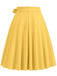 1950s Solid Waist Tie Swing Skirt